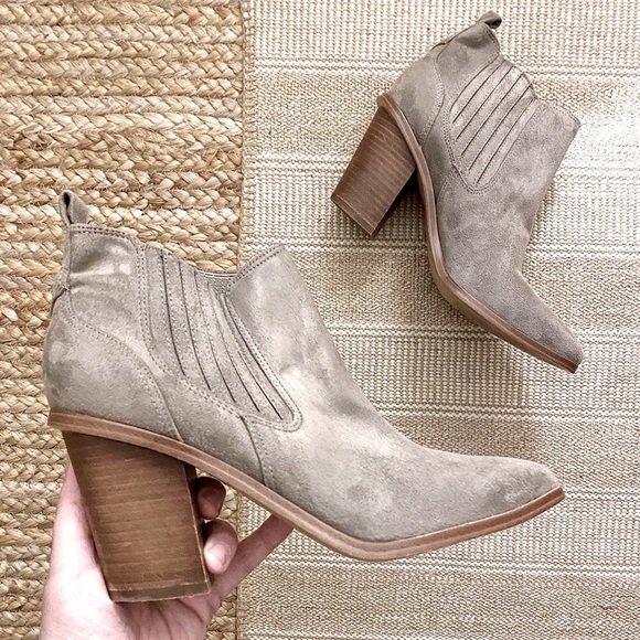 Nine West Block Heel Suede Bootie - Picture 1 of 7